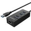 هاب 3 پورت USB 3.0 اوریکو مدل HR01-U3 همراه با پورت RJ45