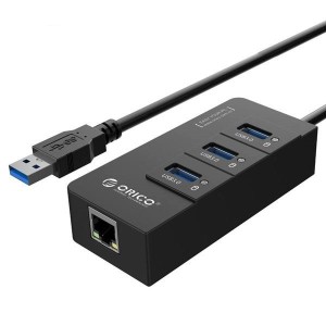 هاب 3 پورت USB 3.0 اوریکو مدل HR01-U3 همراه با پورت RJ45