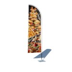 پرچم ساحلی و تبلیغاتی طرح فست فود مدل بادبانی