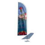 پرچم ساحلی و تبلیغاتی طرح گل فروشی مدل بادبانی