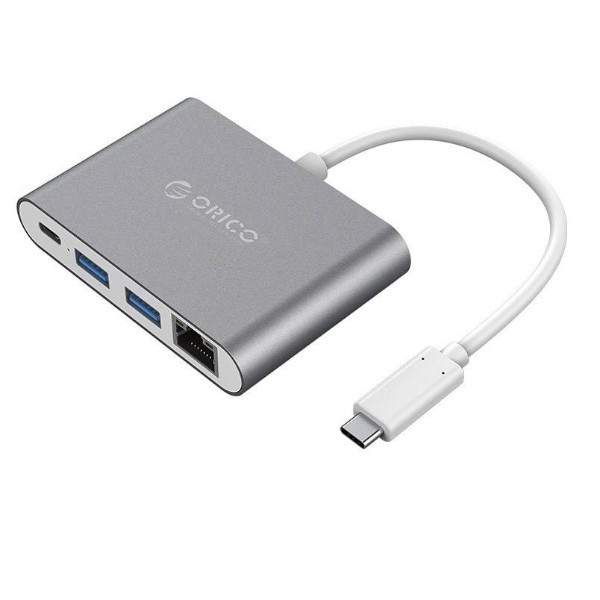 مبدل USB-C به USB/RJ45/USB-C اوریکو مدل RCR2A