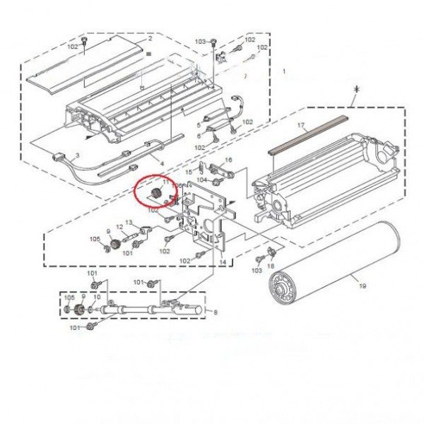 دنده دی شکل کوچک یونیت درام ریکو0