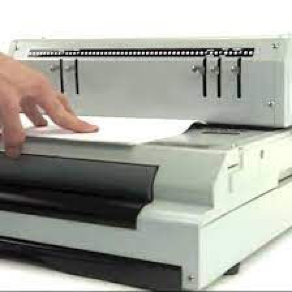 دستگاه صحافی دوبل مارپیچ نیمه برقی سوپربایند مدل CoilMac-ECI1